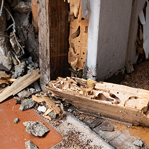 Damage in wood is a clear sign of termites and one of the ways to detect termites in your home