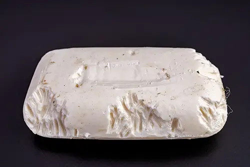 Rodent gnaw marks on a bar of soap