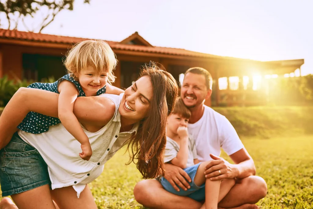 Cropped shot of a young family spending time together outdoors.
