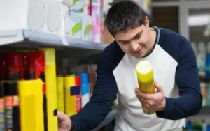 man at grocery store looking at insecticide wondering if ant sprays actually work