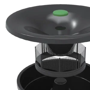 Closeup of the In2Care Mosquito Control device against a white background, ready to be installed outside of your Georgia home.